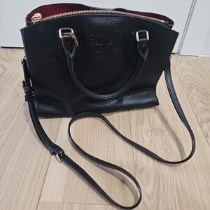 SOLD**DKNY Black Crossbody Bag with Gold Details